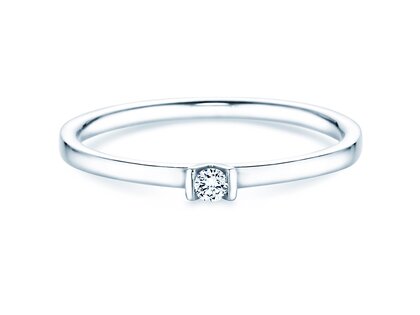 Verlobungsring Love in 14K Weißgold mit Diamant 0,04ct G/SI