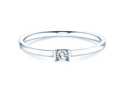 Verlobungsring Love in 14K Weißgold mit Diamant 0,07ct G/SI