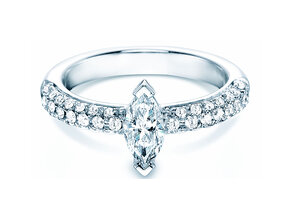 Verlobungsring Louis in 18K Weißgold mit Diamanten 1,12ct G/SI
