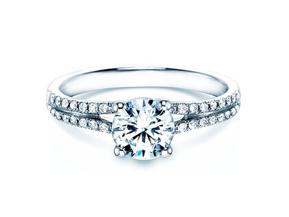 Verlobungsring Dynasty in 18K Weißgold mit Diamanten 1,27ct G/SI