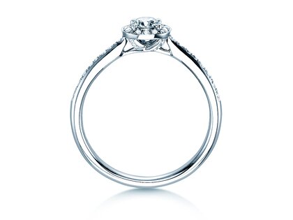 Verlobungsring Halo Petite in 18K Weißgold mit Diamanten 0,50ct G/SI