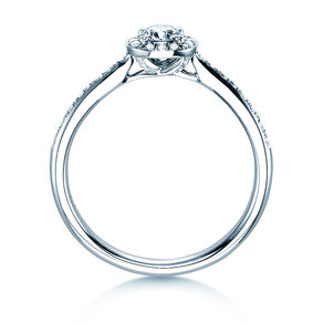 Verlobungsring Halo Petite in 18K Weißgold mit Diamanten 0,50ct G/SI