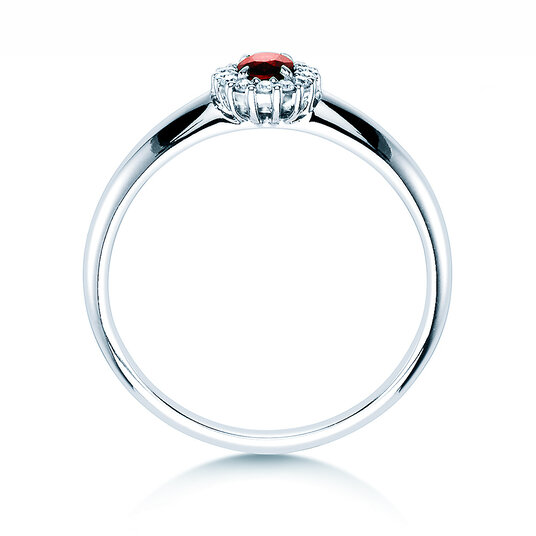 Verlobungsring Jolie in Platin 950/- mit Rubin 0,25ct und Diamanten 0,06ct