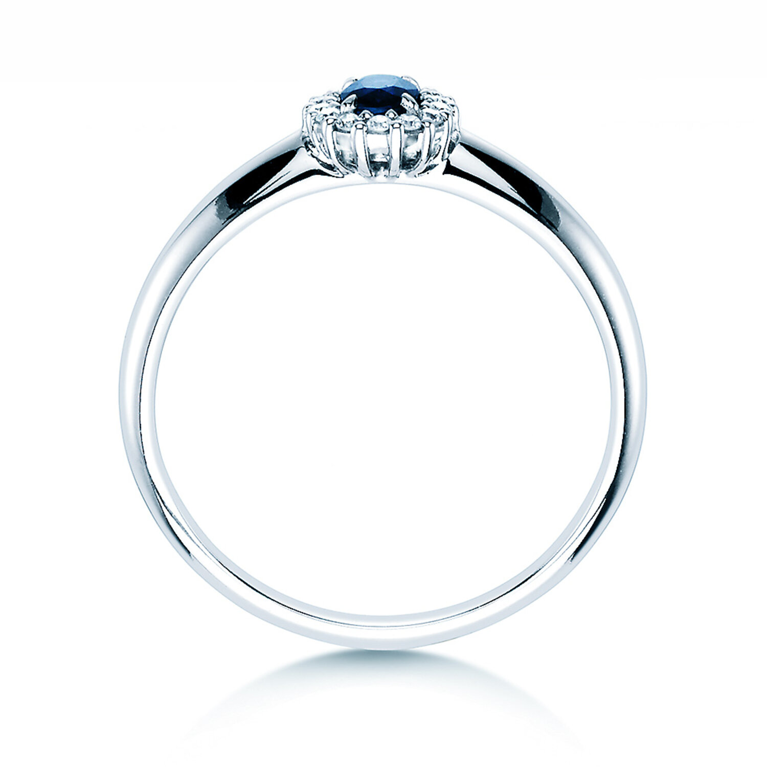 Miore Diamant Blume Verlobungsring - 9K Gold Mit Edelstein & 12 Diamanten 0.07ct