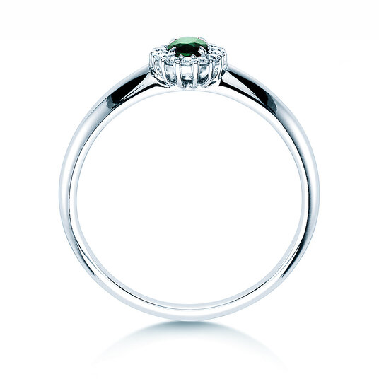 Verlobungsring Jolie in Platin 950/- mit Smaragd 0,25ct und Diamanten 0,06ct