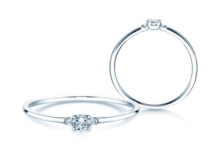 Verlobungsring Vivid Petite Diamond in 14K Weißgold mit Diamanten 0,10ct G/SI