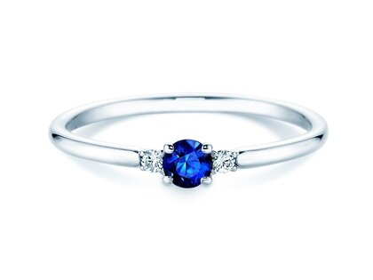 Verlobungsring Vivid Petite in 14K Weißgold mit Saphir 0,16ct und Diamanten 0,04ct
