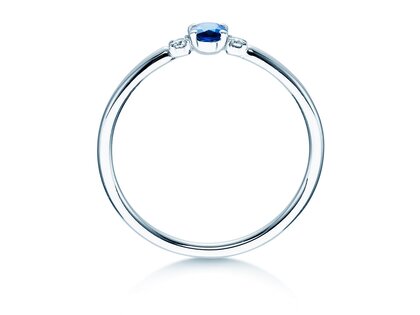Verlobungsring Vivid Petite in 14K Weißgold mit Saphir 0,16ct und Diamanten 0,04ct