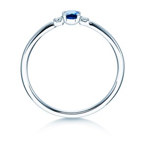 Verlobungsring Vivid Petite in 14K Weißgold mit Saphir 0,16ct und Diamanten 0,04ct