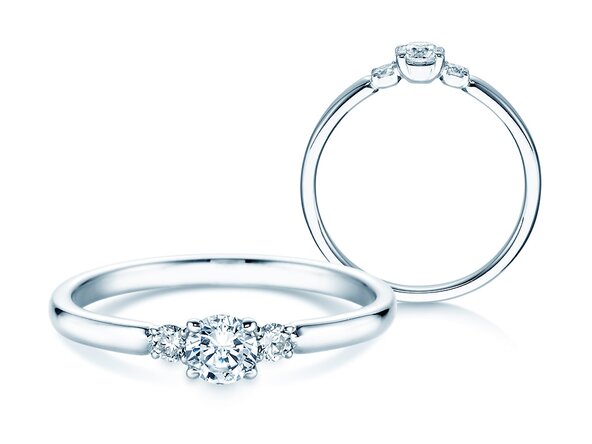 Verlobungsring Vivid Petite Diamond in 14K Weißgold mit Labordiamanten 0,30ct E/VS
