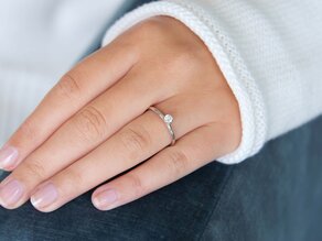 Verlobungsring Classic 6 in 14K Weißgold mit Labordiamant 0,25ct E/VS