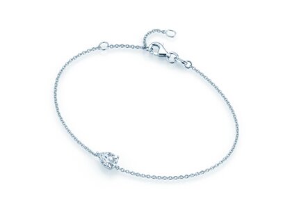 Armband Diamond Drop in 14K Weißgold mit 1 Diamant 0,25ct G/SI, 18cm
