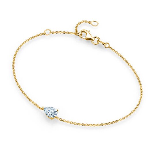 Armband Diamond Drop Labordiamant in 9K Gelbgold mit 1 Labordiamant 0,25ct E/VS, 18cm