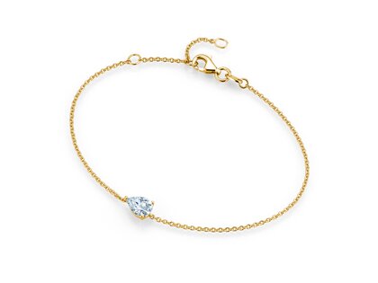 Armband Diamond Drop Labordiamant in 9K Gelbgold mit 1 Labordiamant 0,25ct E/VS, 18cm