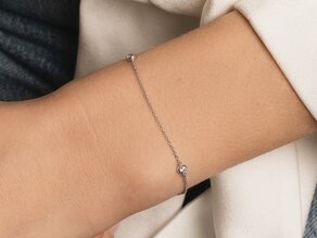 Armband Leon in 14K Roségold mit 3 Diamanten 0,09ct