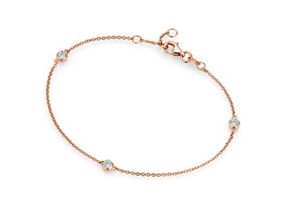 Armband Leon in 14K Roségold mit 3 Diamanten 0,09ct
