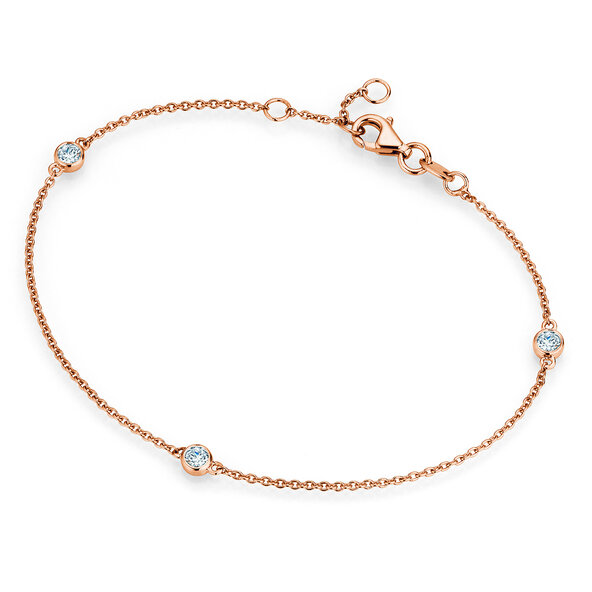 Armband Leon in 14K Roségold mit 3 Diamanten 0,09ct