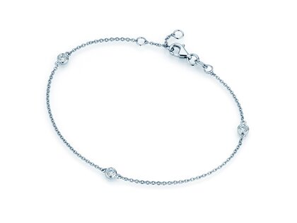 Armband Leon in 14K Weißgold mit 3 Diamanten 0,09ct G/SI, 18,5cm