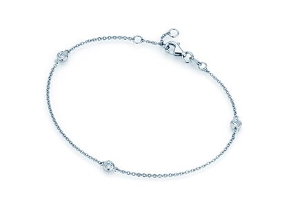 Armband Leon in 14K Weißgold mit 3 Diamanten 0,09ct