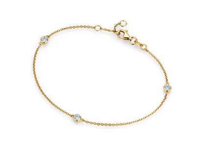 Armband Leon in 14K Gelbgold mit 3 Diamanten 0,09ct