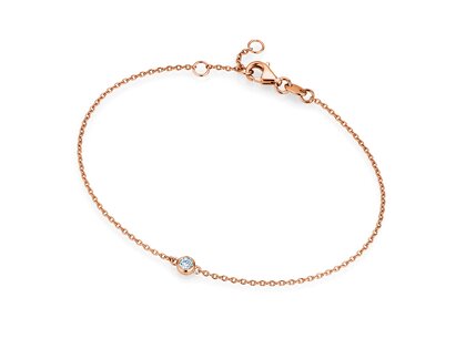 Armband Leon Labordiamant in 14K Roségold mit 1 Labordiamant 0,15ct