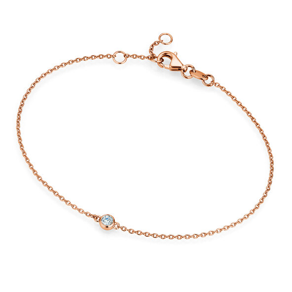Armband Leon Labordiamant in 14K Roségold mit 1 Labordiamant 0,15ct