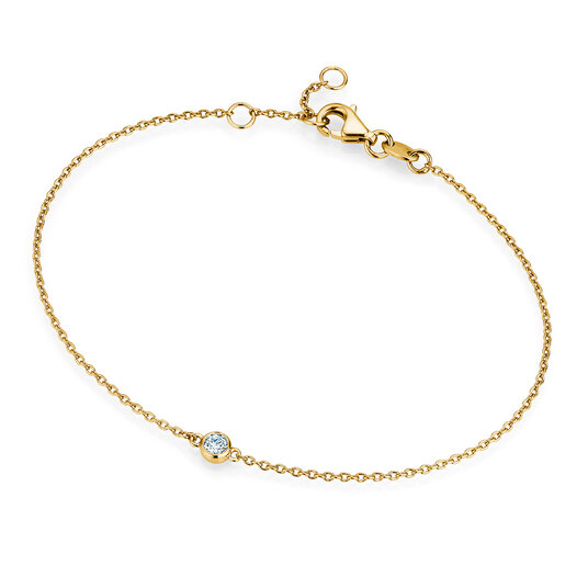 Armband Leon in 9K Gelbgold mit 1 Diamant 0,05ct G/SI, 18,5cm
