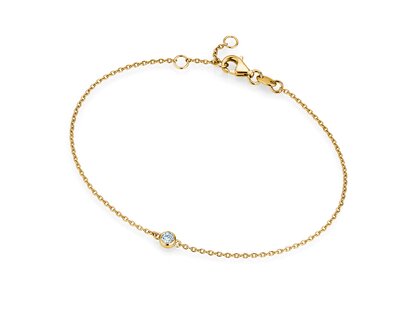 Armband Leon in 9K Gelbgold mit 1 Diamant 0,05ct G/SI, 18,5cm