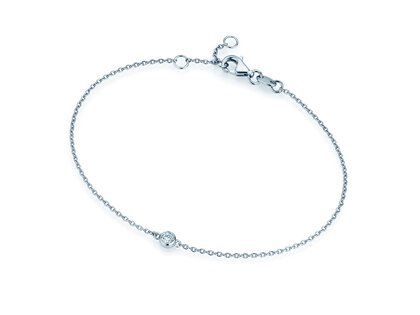 Armband Leon in 14K Weißgold mit 1 Diamant 0,03ct G/SI, 18,5cm