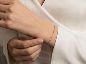Armband Leon Labordiamant in 18K Weißgold mit 5 Labordiamanten 0,15ct E/VS, 18,5cm