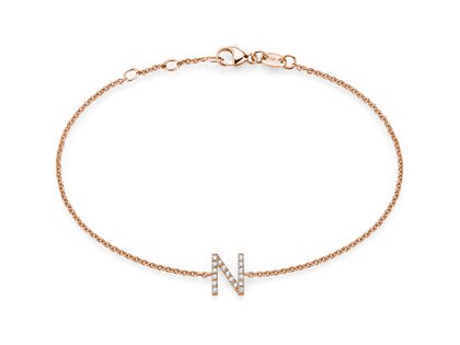Armband Mia I in 14K Roségold mit Diamanten 0,05ct G/SI, 17cm