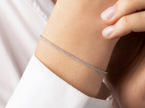 Tennisarmband Modern in 18K Weißgold mit 98 natürlichen Diamanten 1,02ct G/SI, 17cm