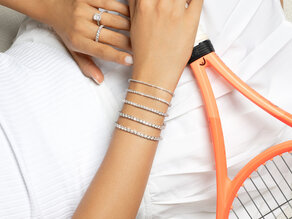 Tennisarmband Modern in 18K Weißgold mit 98 natürlichen Diamanten 1,02ct G/SI, 17cm