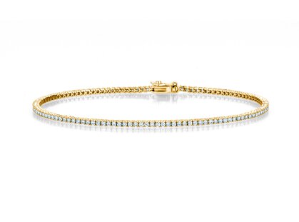 Tennisarmband Modern in 18K Gelbgold mit Diamanten 1,02ct G/SI, 17cm
