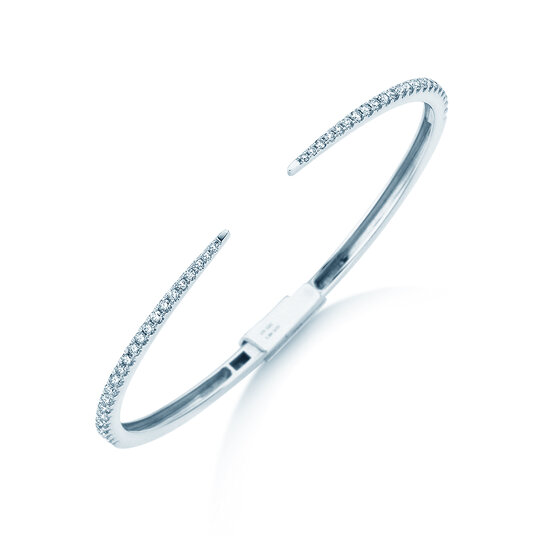 Armspange Peak in 14K Weißgold mit 46 Diamanten 0,89ct G/SI, 15cm