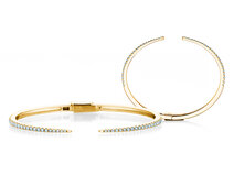 Armspange Peak in 14K Gelbgold mit 46 Diamanten 0,89ct G/SI, 16cm