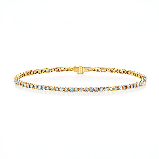 Tennisarmband Clean in 9K Gelbgold mit Labordiamanten 1.46ct G/SI, 16,5cm