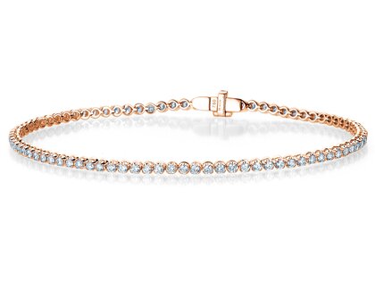 Tennisarmband in 18K Roségold mit Diamanten 1,25ct G/SI, 16cm