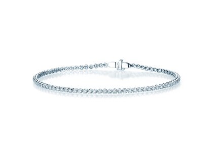 Tennisarmband in 18K Weißgold mit Diamanten 1,25ct G/SI, 16cm