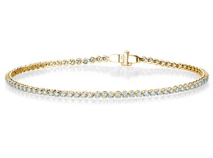 Tennisarmband in 18K Gelbgold mit Diamanten 2ct G/SI, 16,5cm