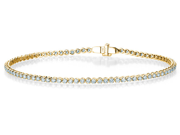 Tennisarmband in 18K Gelbgold, 17cm