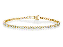 Tennisarmband in 18K Gelbgold mit Diamanten 3,15ct G/SI, 17,5cm