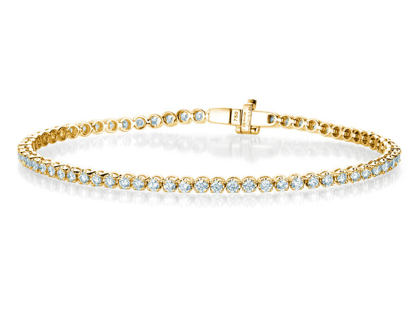 Tennisarmband in 18K Gelbgold mit Diamanten 3,15ct G/SI, 17,5cm