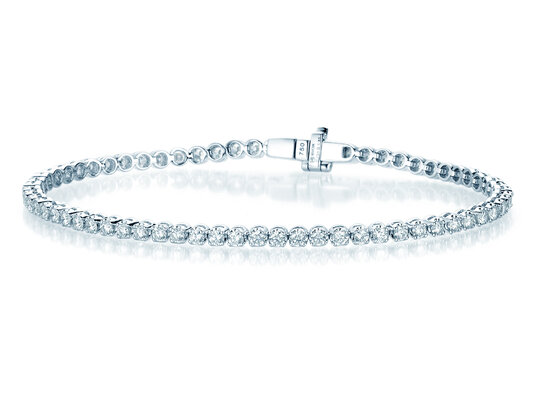 Tennisarmband in 18K Weißgold mit Diamanten 2,9ct G/SI, 16cm