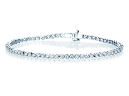 Tennisarmband in 18K Weißgold mit Diamanten 2,9ct G/SI, 16cm