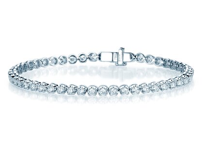 Tennisarmband in 18K Weißgold mit Diamanten 4,5ct G/SI, 16cm