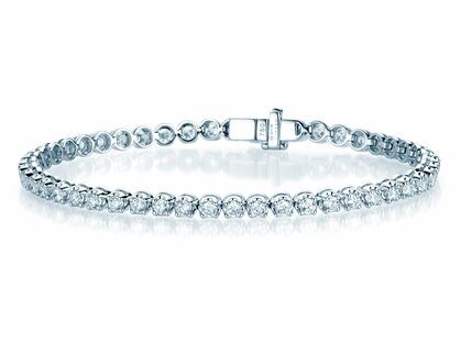 Tennisarmband in 18K Weißgold mit Diamanten 5ct G/SI, 18cm