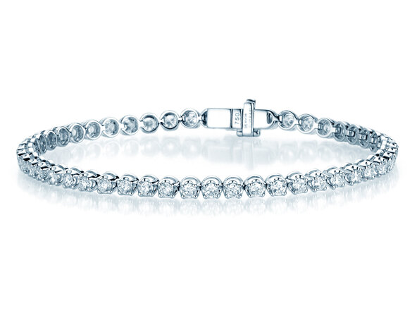 Tennisarmband in 18K Weißgold mit Diamanten 4,7ct G/SI, 17cm