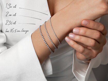 Tennisarmband in 18K Weißgold mit Diamanten 2,9ct G/SI, 16cm