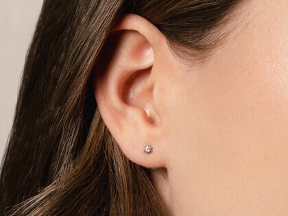 Ohrstecker Classic in 14K Weißgold mit Diamanten 0,10ct GSI G/SI